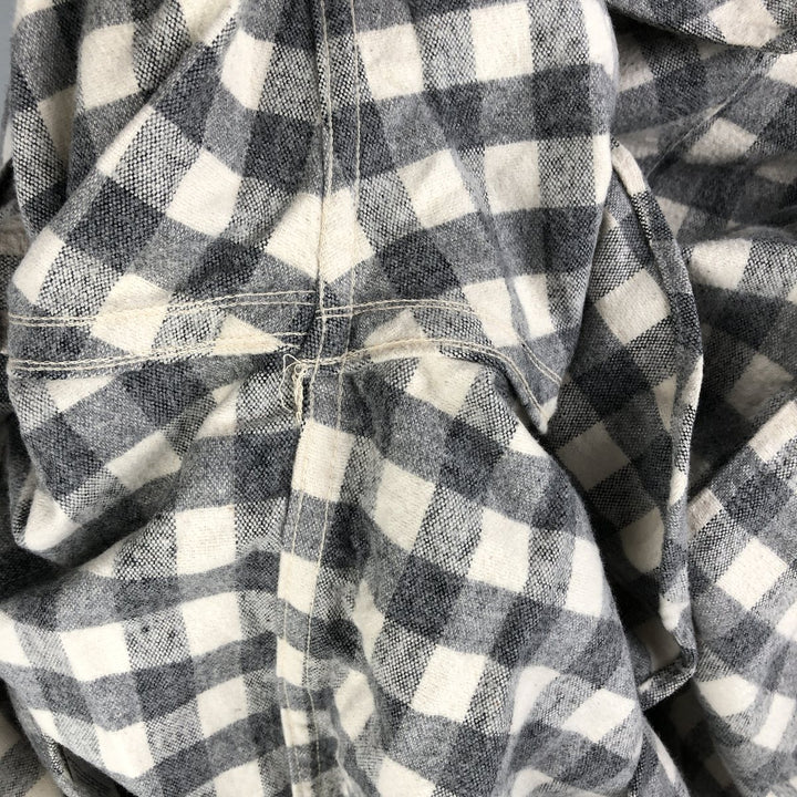 90'S LLBean Long Sleeve Flannel Check Shirt, Men's Size L, Vintage unclear gray type Vintage Second Hand