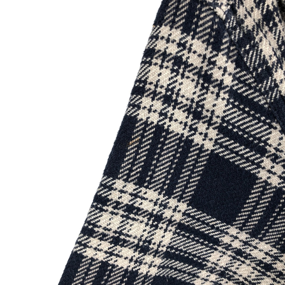 Vintage 90s-00'S St. John's Bay long-sleeved heavy flannel check shirt, size L, men's cotton navy blue type Vintage Second Hand