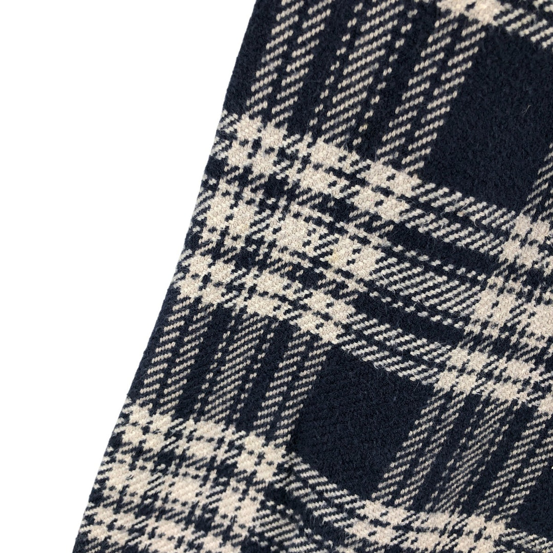 Vintage 90s-00'S St. John's Bay long-sleeved heavy flannel check shirt, size L, men's cotton navy blue type Vintage Second Hand