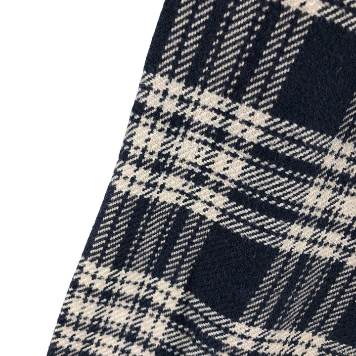 Vintage 90s-00'S St. John's Bay long-sleeved heavy flannel check shirt, size L, men's cotton navy blue type Vintage Second Hand