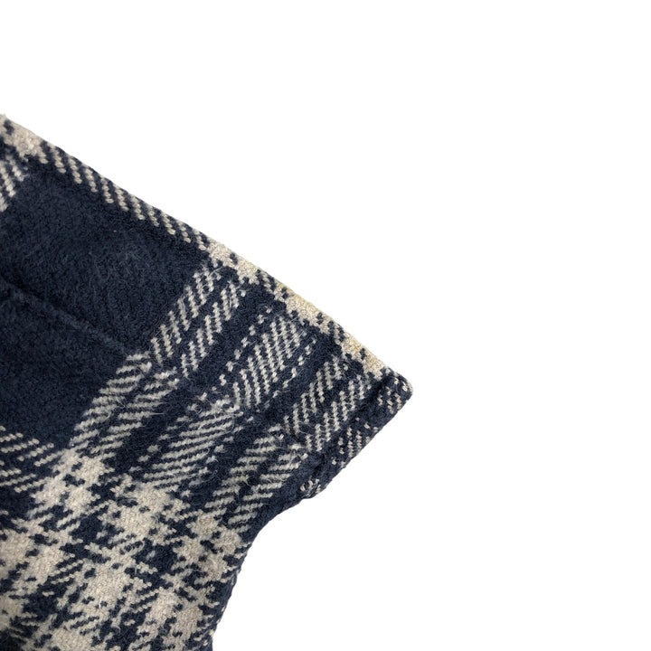 Vintage 90s-00'S St. John's Bay long-sleeved heavy flannel check shirt, size L, men's cotton navy blue type Vintage Second Hand