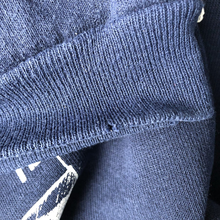 Vintage 80s-90'S Jerzees all-over print sweatshirt, made in the USA, men's size XL cotton navy blue type Vintage Second Hand