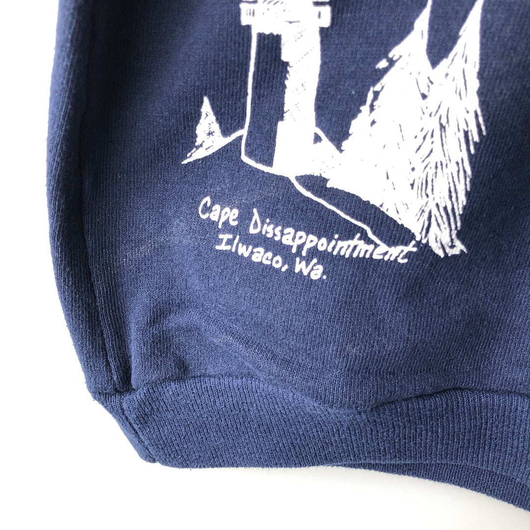 Vintage 80s-90'S Jerzees all-over print sweatshirt, made in the USA, men's size XL cotton navy blue type Vintage Second Hand