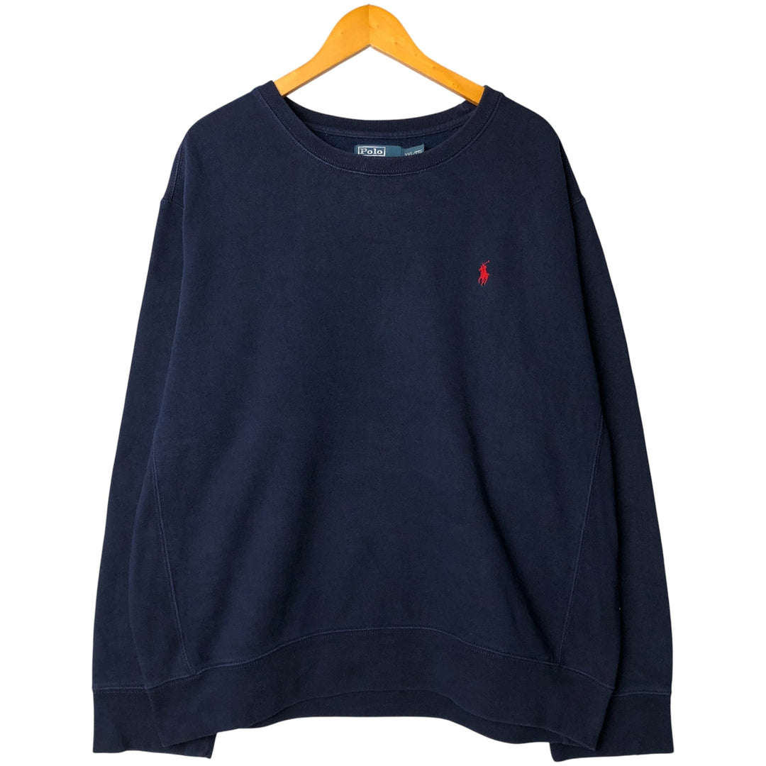 Ralph Lauren POLO by Ralph Lauren One Point Logo Sweatshirt Trainer Men's XXL cotton navy blue type Vintage Second Hand