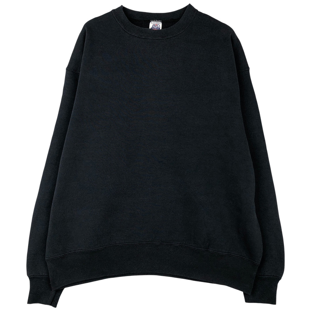 Vintage 80s-90'S BVD plain blank sweatshirt, made in the USA, men's size XL cotton black type Vintage Second Hand