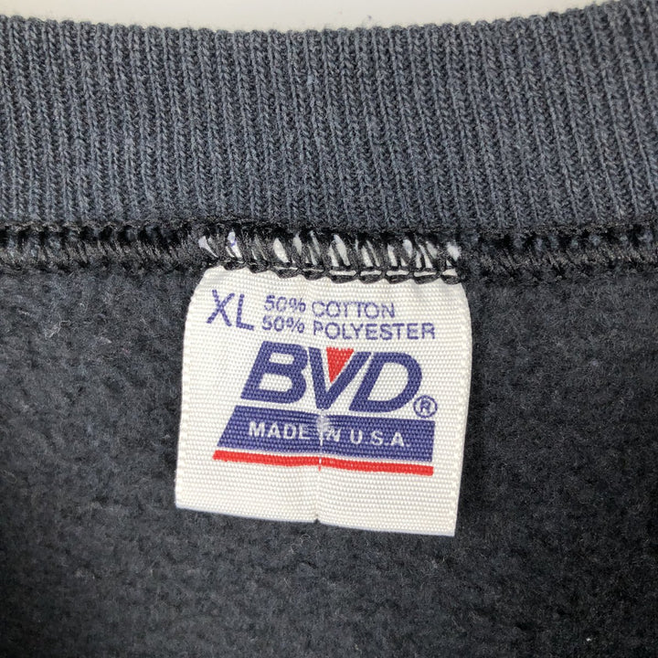 Vintage 80s-90'S BVD plain blank sweatshirt, made in the USA, men's size XL cotton black type Vintage Second Hand
