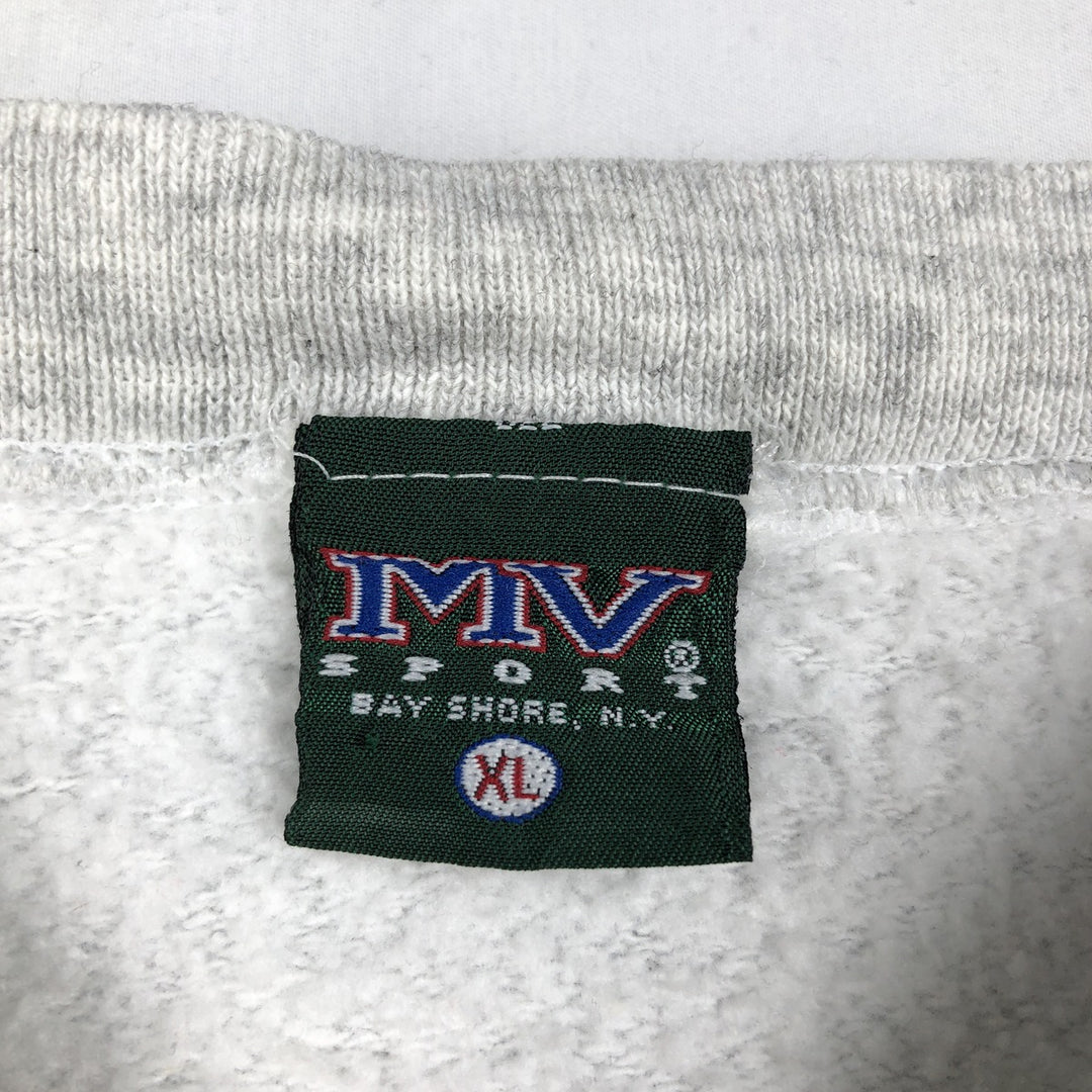 90'S MV Sport College Sweatshirt, Made in USA, Men's XL equivalent, Vintage cotton gray type Vintage Second Hand