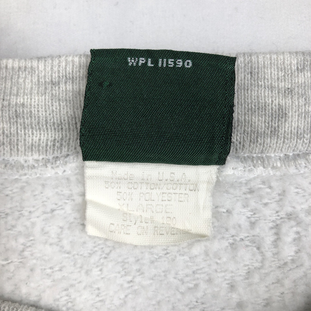 90'S MV Sport College Sweatshirt, Made in USA, Men's XL equivalent, Vintage cotton gray type Vintage Second Hand