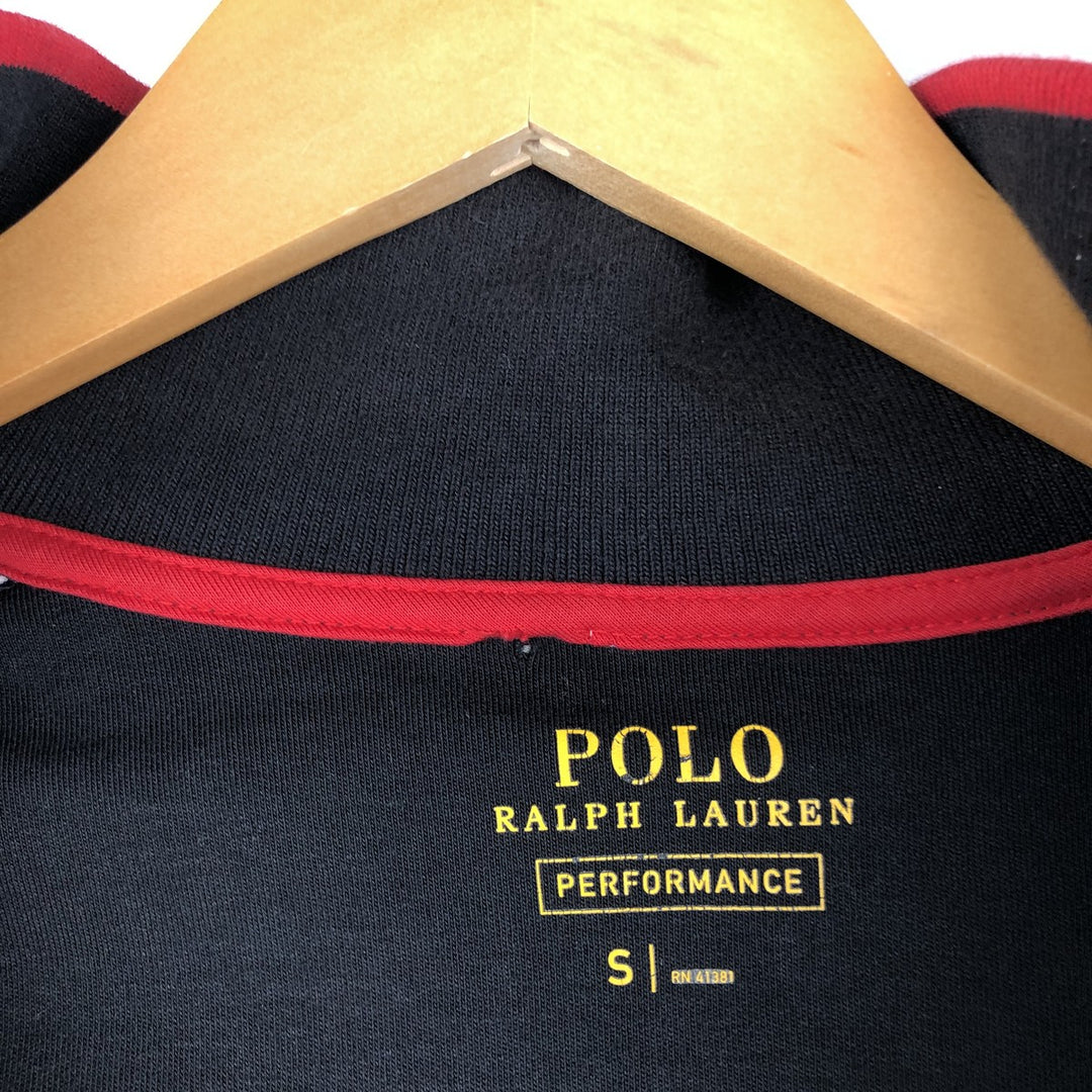 Ralph Lauren POLO RALPH LAUREN PERFORMANCE Jersey Track Jacket, Men's Size Small cotton black type Vintage Second Hand