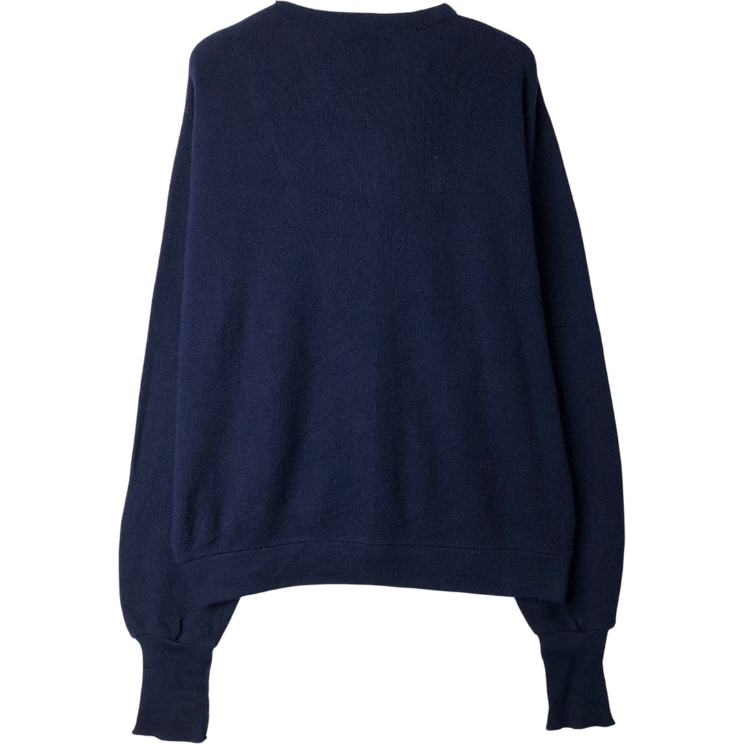 Vintage 80s-90'S Lacoste IZOD acrylic knit cardigan, men's size L Oron Acrylic navy blue type Vintage Second Hand