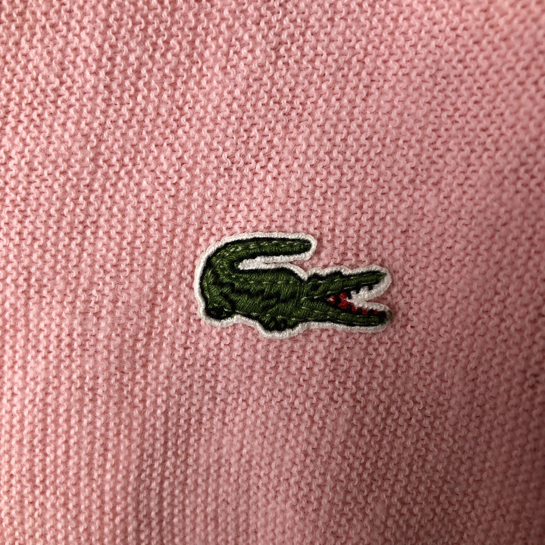 Vintage 80s-90'S Lacoste IZOD acrylic knit cardigan, made in the USA, size M, men's acrylic pink type Vintage Second Hand