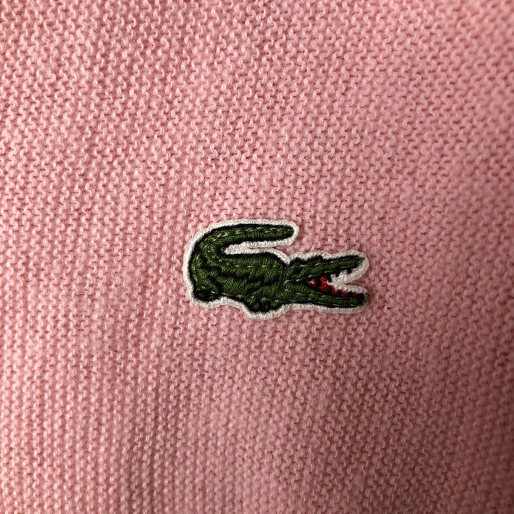 Vintage 80s-90'S Lacoste IZOD acrylic knit cardigan, made in the USA, size M, men's acrylic pink type Vintage Second Hand