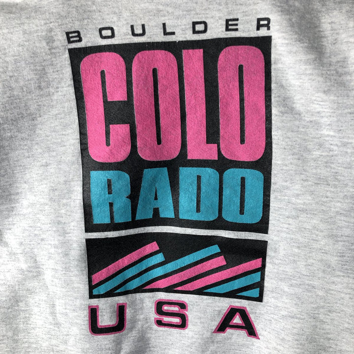 90'S Russell printed sweatshirt, sweatshirt, made in USA, men's size L, vintage cotton gray type Vintage Second Hand