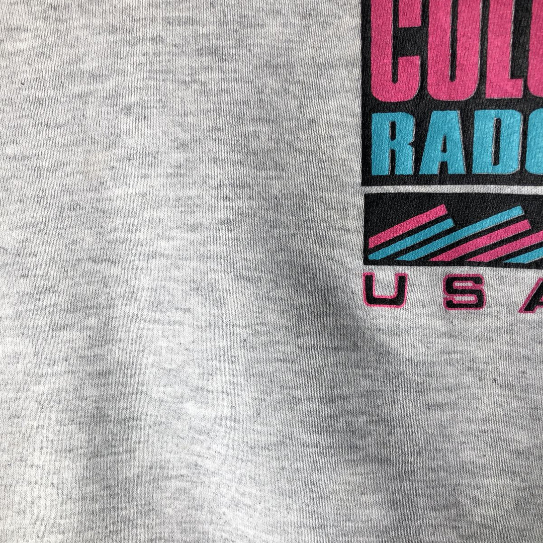90'S Russell printed sweatshirt, sweatshirt, made in USA, men's size L, vintage cotton gray type Vintage Second Hand