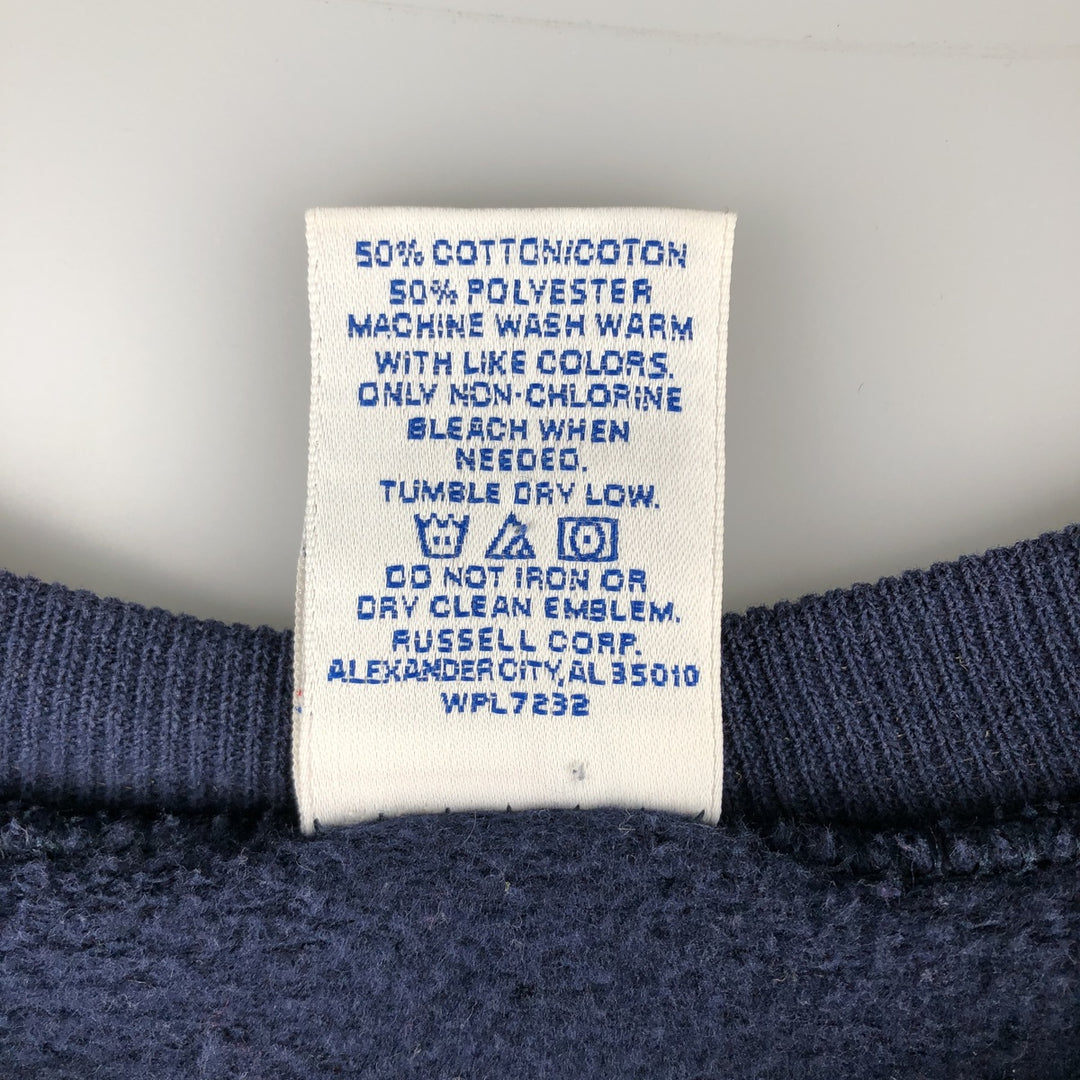 2000'S - Russell 3-Print College Sweatshirt, Men's Size M cotton navy blue type Vintage Second Hand