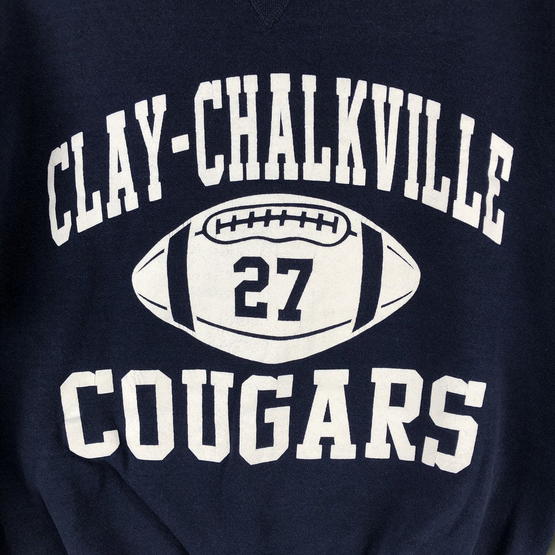 2000'S - Russell 3-Print College Sweatshirt, Men's Size M cotton navy blue type Vintage Second Hand