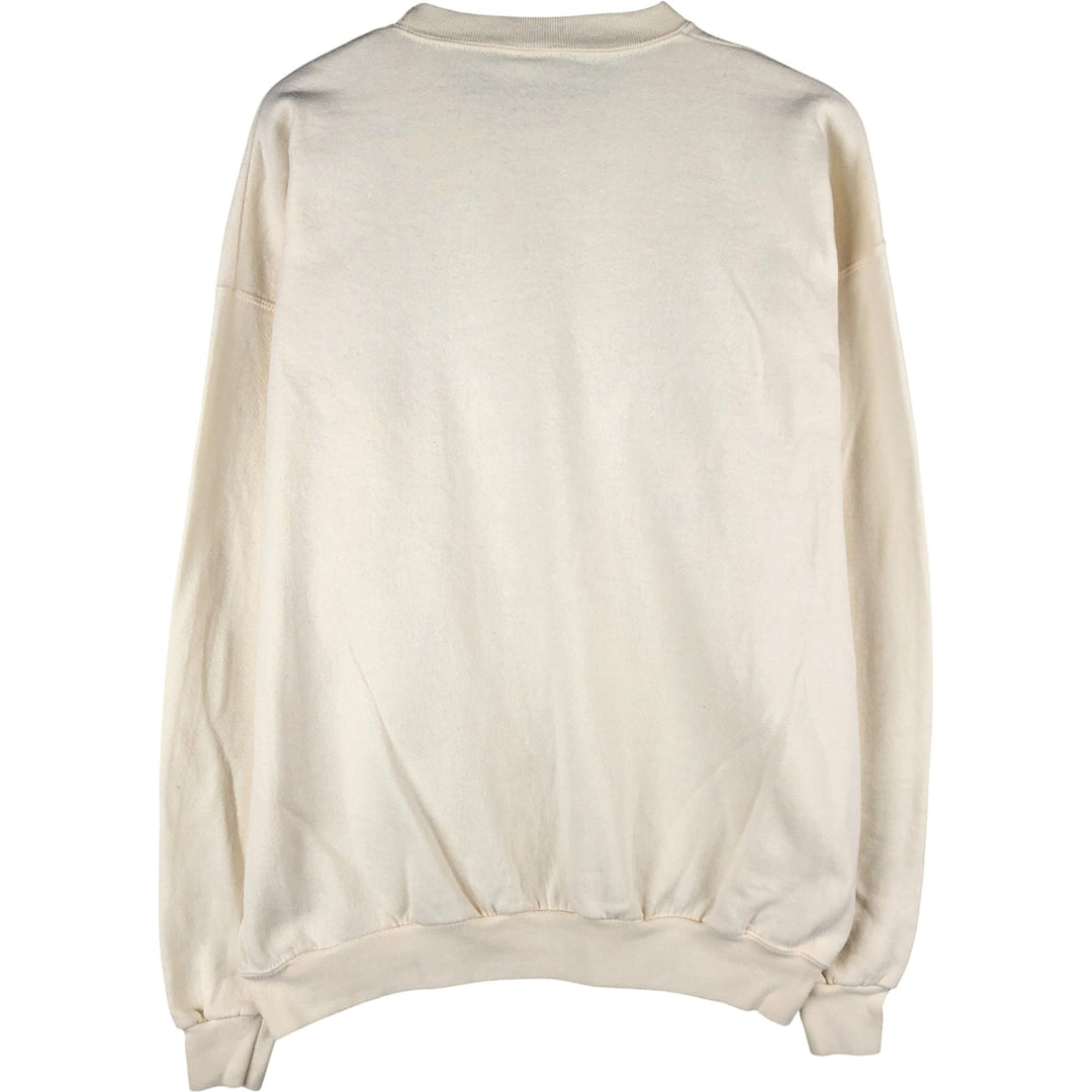 90'S PLUMA SANTEE College Sweatshirt, Made in USA, Men's Size XL, Vintage polyester ivory Vintage Second Hand