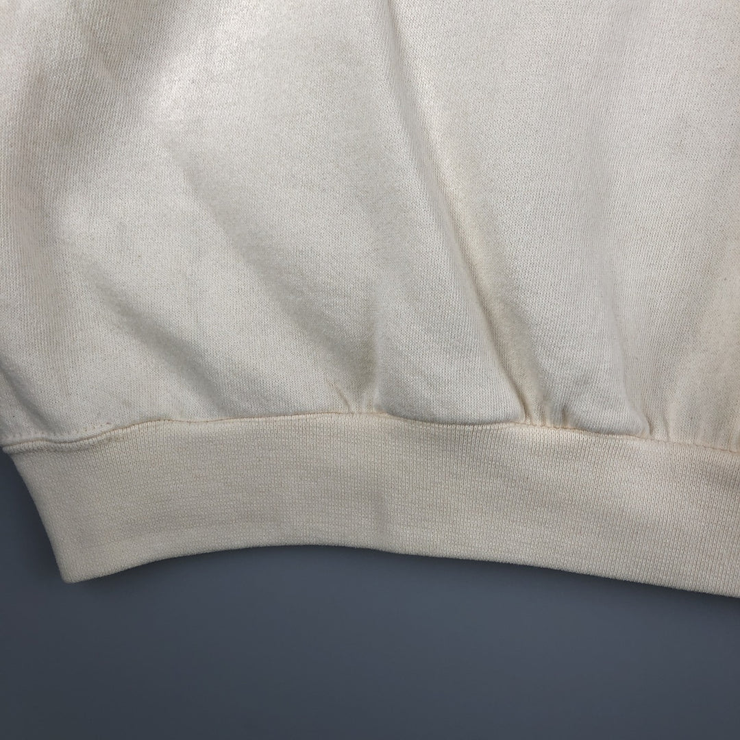 90'S PLUMA SANTEE College Sweatshirt, Made in USA, Men's Size XL, Vintage polyester ivory Vintage Second Hand