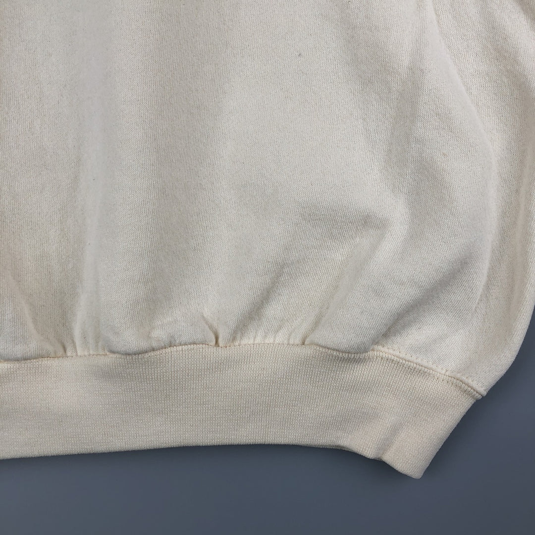 90'S PLUMA SANTEE College Sweatshirt, Made in USA, Men's Size XL, Vintage polyester ivory Vintage Second Hand