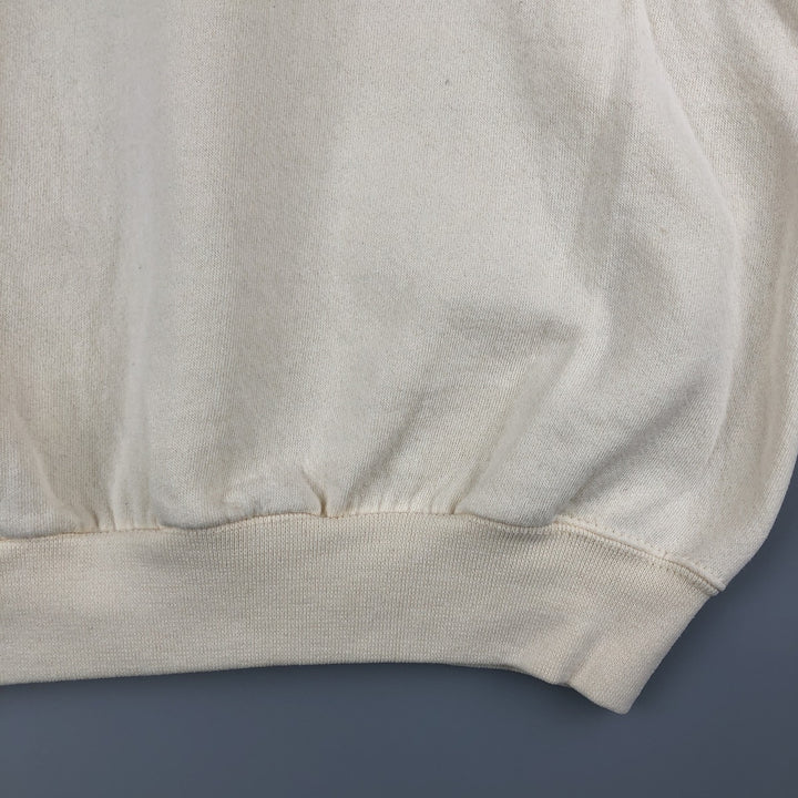 90'S PLUMA SANTEE College Sweatshirt, Made in USA, Men's Size XL, Vintage polyester ivory Vintage Second Hand