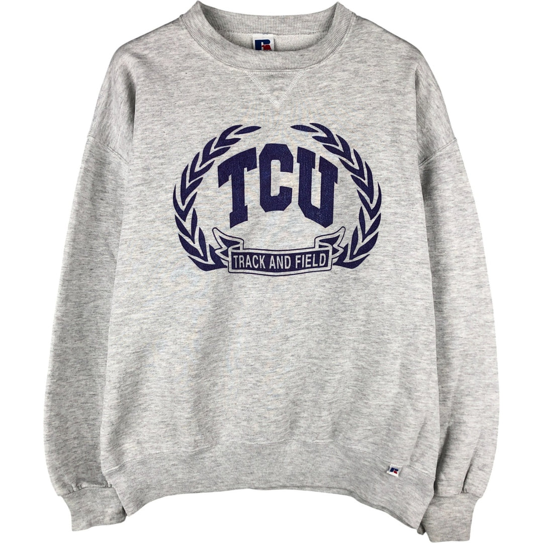 90'S Russell College Sweatshirt, Made in USA, Men's XL, Vintage cotton gray type Vintage Second Hand