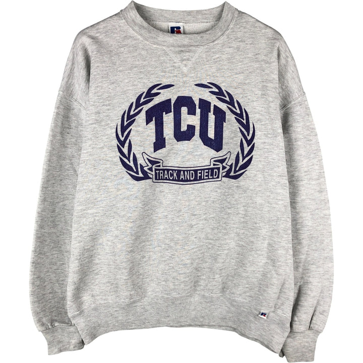 90'S Russell College Sweatshirt, Made in USA, Men's XL, Vintage cotton gray type Vintage Second Hand