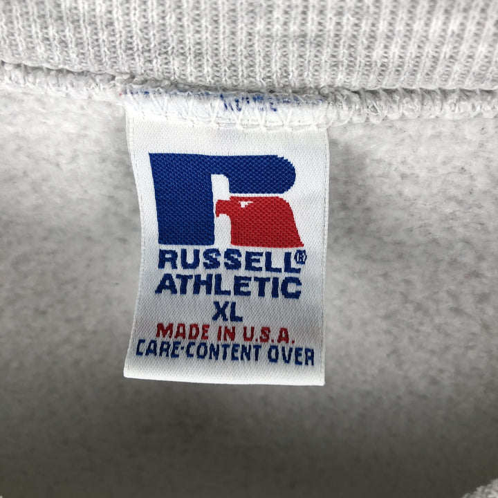 90'S Russell College Sweatshirt, Made in USA, Men's XL, Vintage cotton gray type Vintage Second Hand