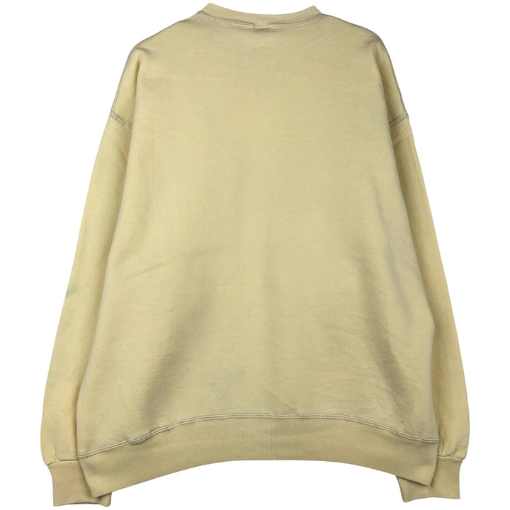 90'S Russell plain blank sweatshirt, sweatshirt, made in USA, men's XL size, vintage cotton lemon yellow Vintage Second Hand