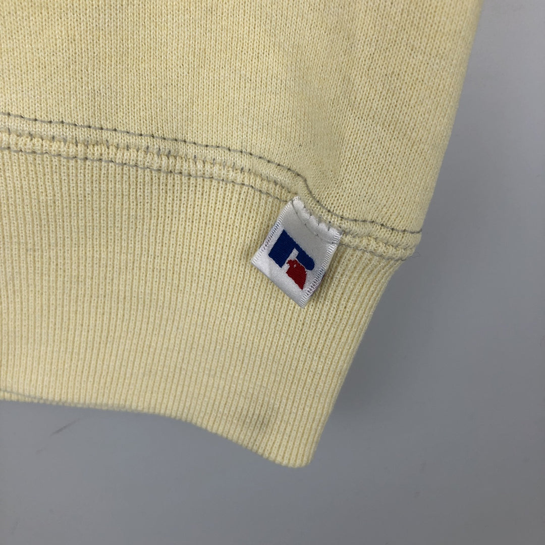 90'S Russell plain blank sweatshirt, sweatshirt, made in USA, men's XL size, vintage cotton lemon yellow Vintage Second Hand
