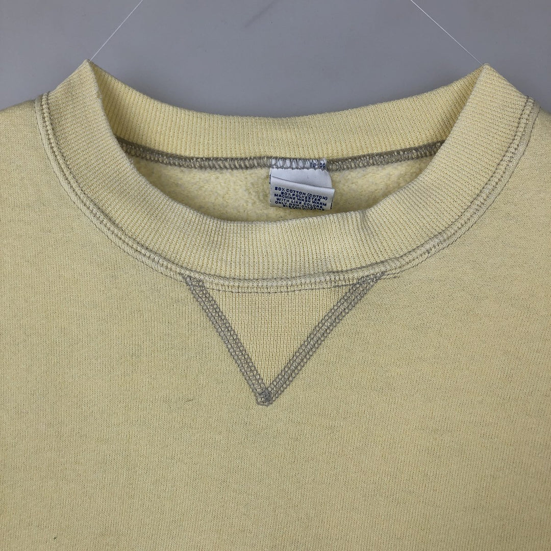 90'S Russell plain blank sweatshirt, sweatshirt, made in USA, men's XL size, vintage cotton lemon yellow Vintage Second Hand