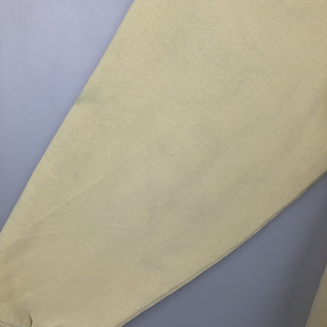 90'S Russell plain blank sweatshirt, sweatshirt, made in USA, men's XL size, vintage cotton lemon yellow Vintage Second Hand