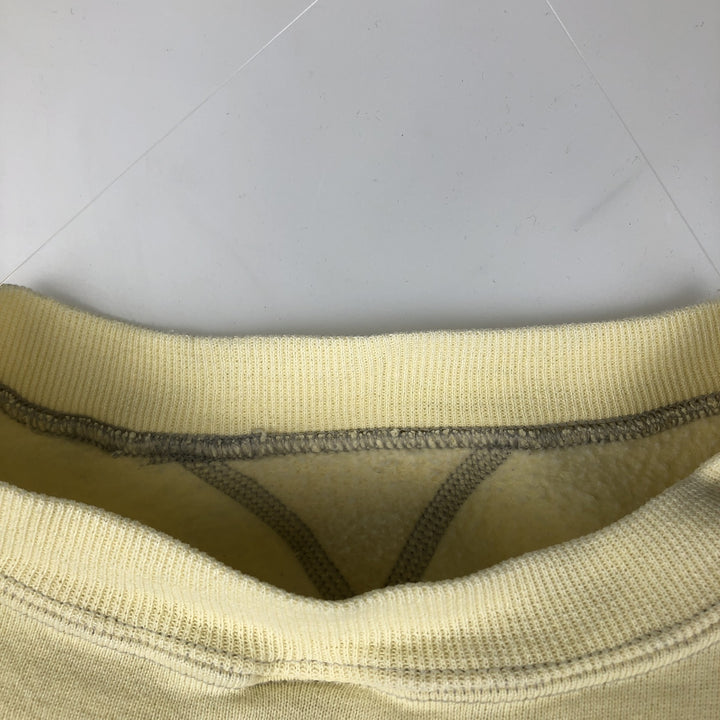 90'S Russell plain blank sweatshirt, sweatshirt, made in USA, men's XL size, vintage cotton lemon yellow Vintage Second Hand