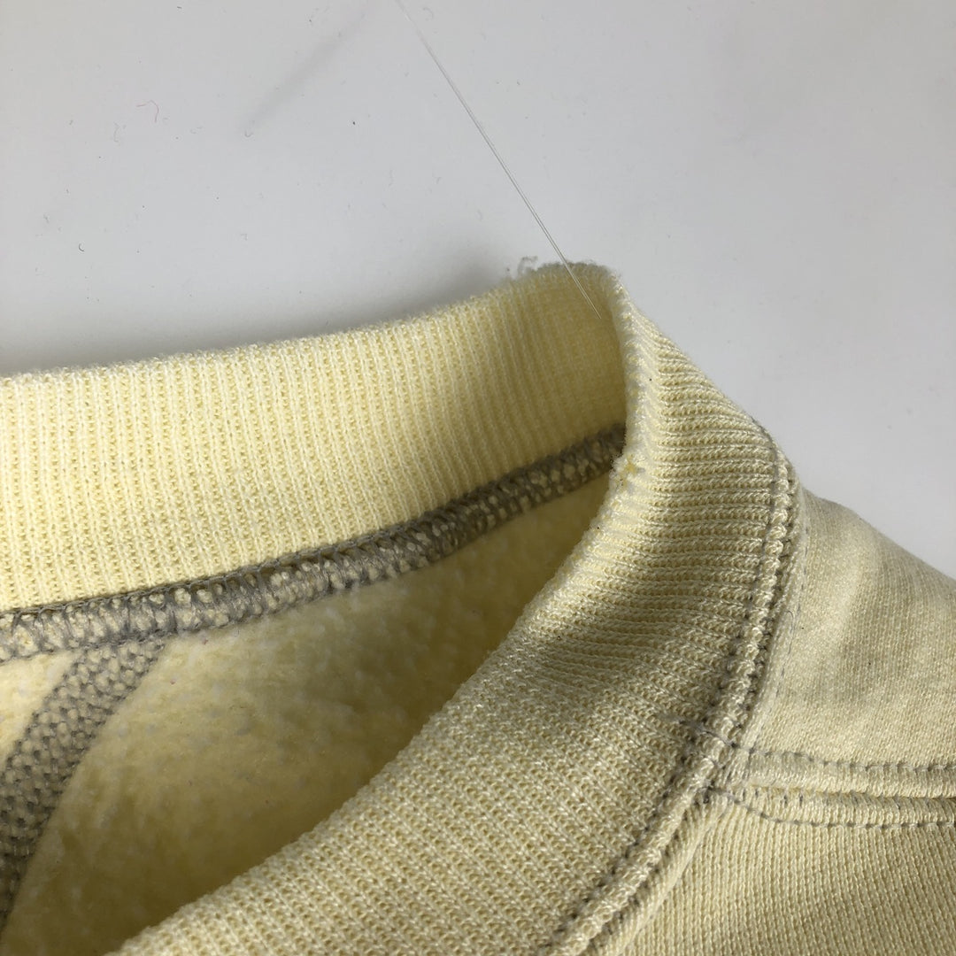 90'S Russell plain blank sweatshirt, sweatshirt, made in USA, men's XL size, vintage cotton lemon yellow Vintage Second Hand