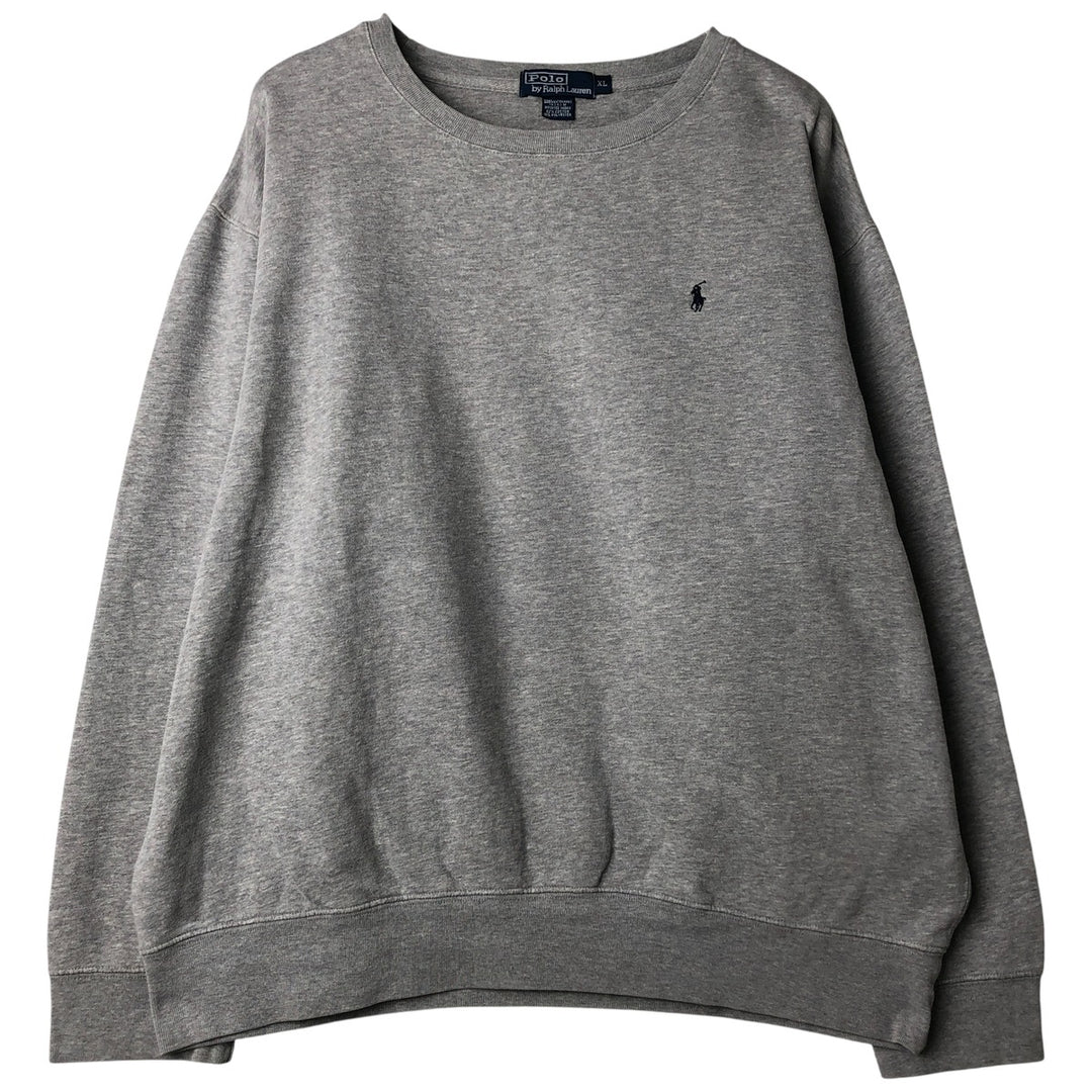 Ralph Lauren POLO by Ralph Lauren One Point Logo Sweatshirt Trainer Men's XL cotton gray type Vintage Second Hand