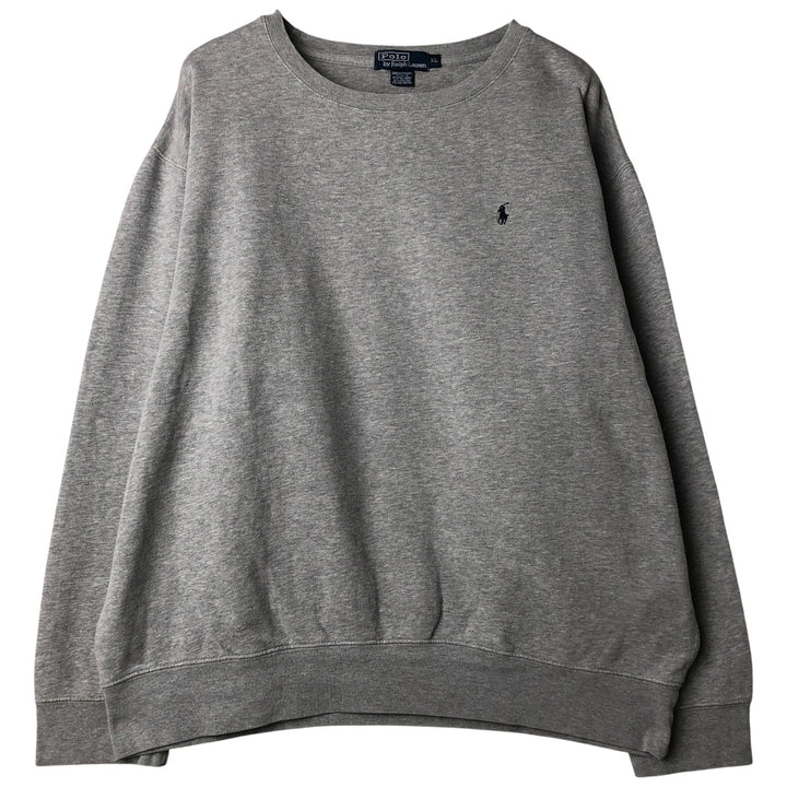 Ralph Lauren POLO by Ralph Lauren One Point Logo Sweatshirt Trainer Men's XL cotton gray type Vintage Second Hand