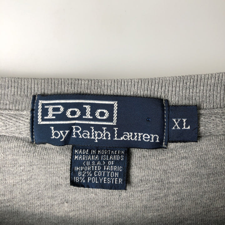 Ralph Lauren POLO by Ralph Lauren One Point Logo Sweatshirt Trainer Men's XL cotton gray type Vintage Second Hand