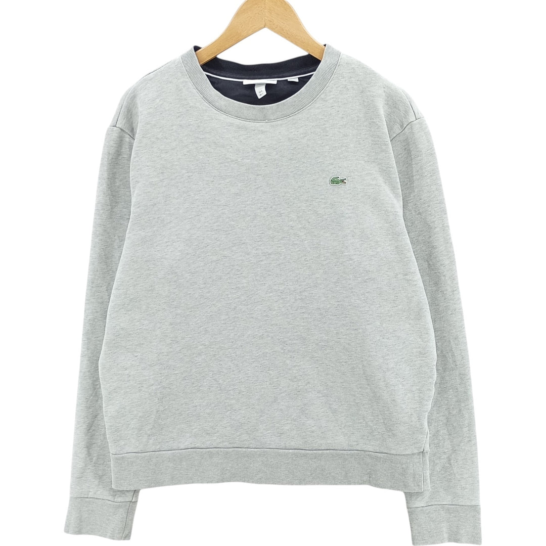 Vintage Lacoste one-point logo sweatshirt, size L, men's size L cotton gray type Vintage Second Hand