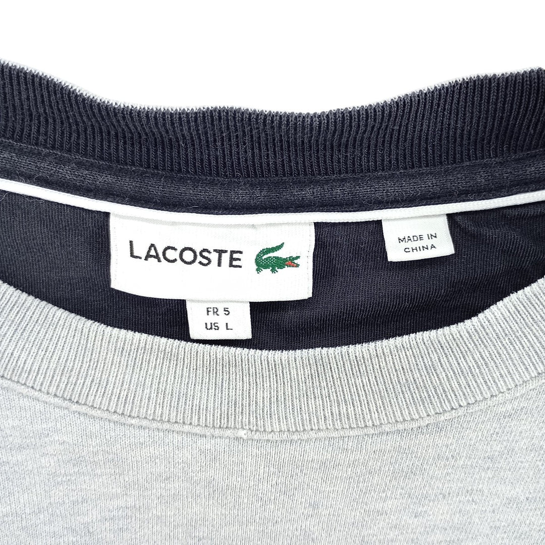 Vintage Lacoste one-point logo sweatshirt, size L, men's size L cotton gray type Vintage Second Hand