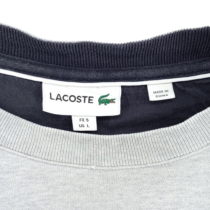 Vintage Lacoste one-point logo sweatshirt, size L, men's size L cotton gray type Vintage Second Hand