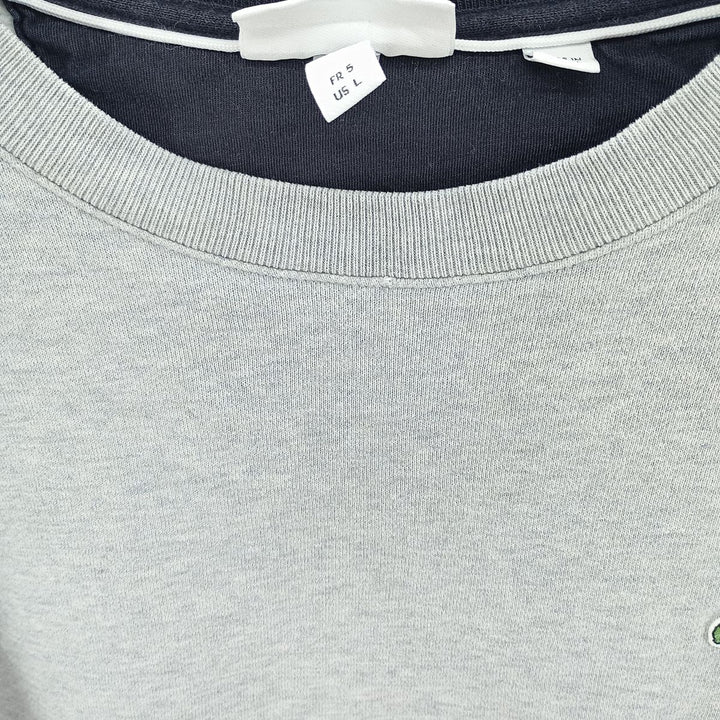 Vintage Lacoste one-point logo sweatshirt, size L, men's size L cotton gray type Vintage Second Hand