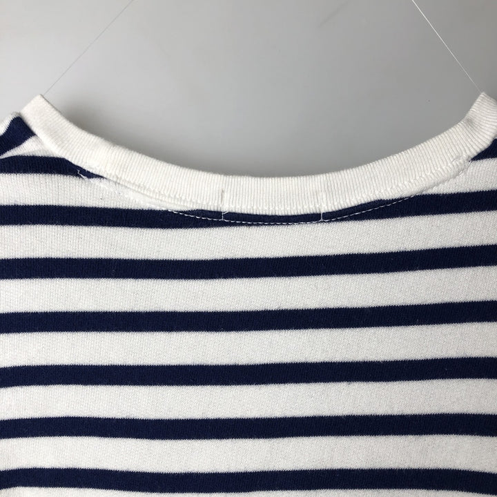 Ralph Lauren POLO RALPH LAUREN Striped Pattern Logo Sweatshirt, Men's Size L cotton Navy blue Vintage Second Hand