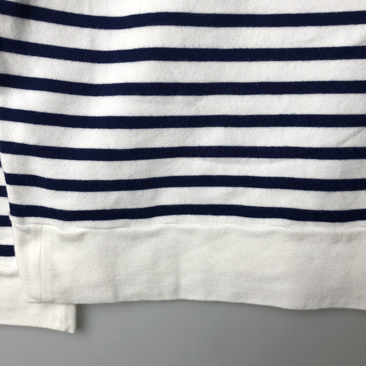 Ralph Lauren POLO RALPH LAUREN Striped Pattern Logo Sweatshirt, Men's Size L cotton Navy blue Vintage Second Hand