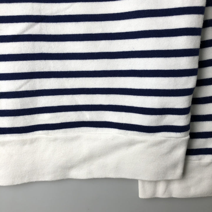 Ralph Lauren POLO RALPH LAUREN Striped Pattern Logo Sweatshirt, Men's Size L cotton Navy blue Vintage Second Hand