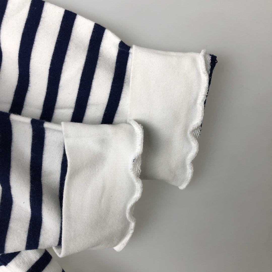 Ralph Lauren POLO RALPH LAUREN Striped Pattern Logo Sweatshirt, Men's Size L cotton Navy blue Vintage Second Hand