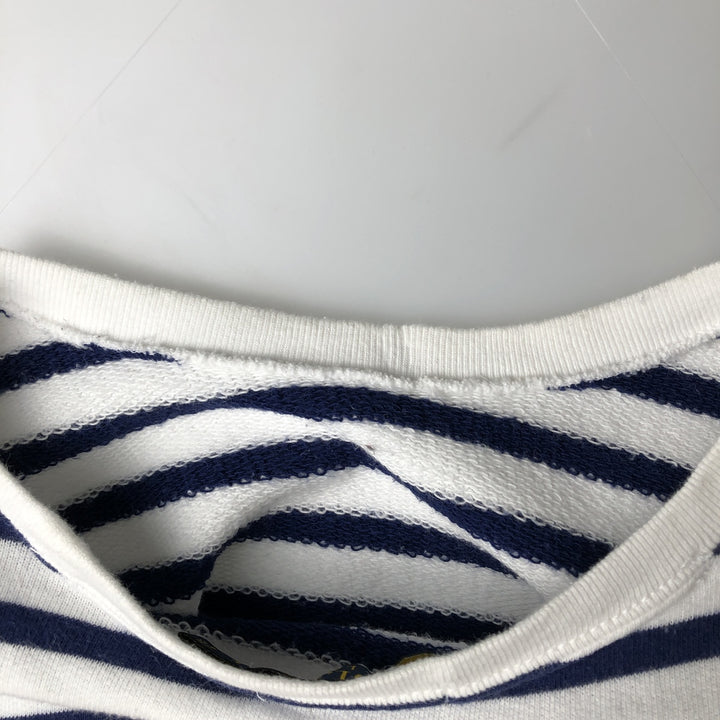 Ralph Lauren POLO RALPH LAUREN Striped Pattern Logo Sweatshirt, Men's Size L cotton Navy blue Vintage Second Hand