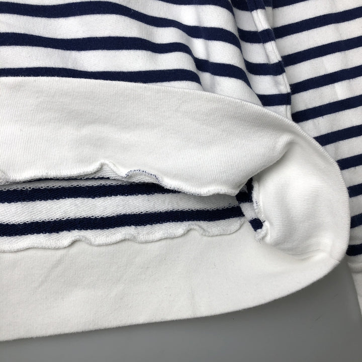 Ralph Lauren POLO RALPH LAUREN Striped Pattern Logo Sweatshirt, Men's Size L cotton Navy blue Vintage Second Hand
