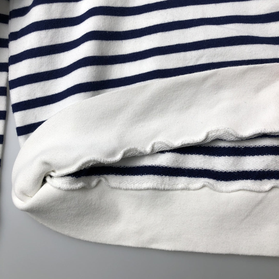Ralph Lauren POLO RALPH LAUREN Striped Pattern Logo Sweatshirt, Men's Size L cotton Navy blue Vintage Second Hand