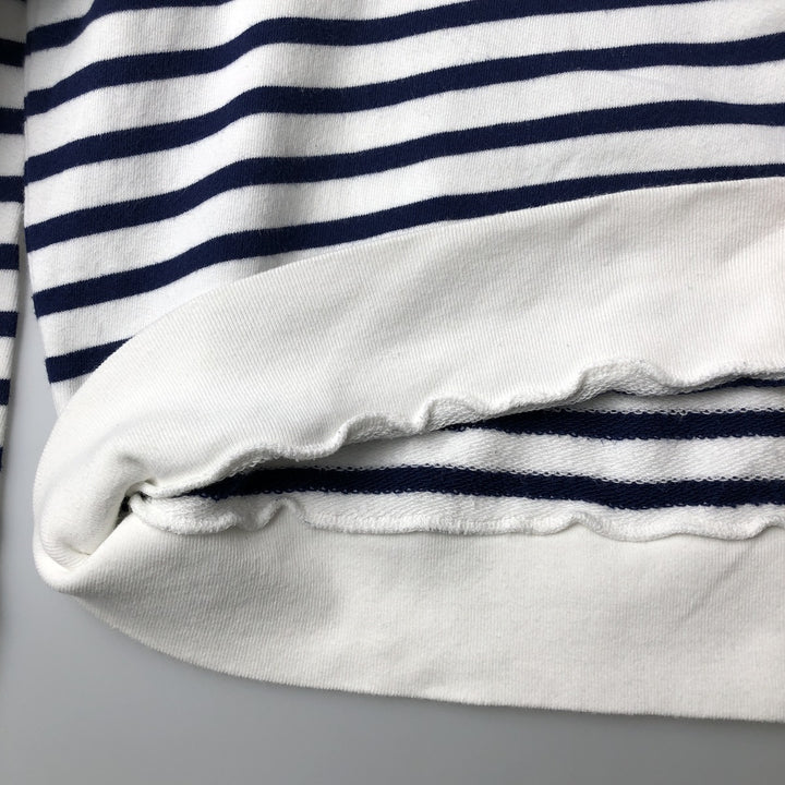 Ralph Lauren POLO RALPH LAUREN Striped Pattern Logo Sweatshirt, Men's Size L cotton Navy blue Vintage Second Hand