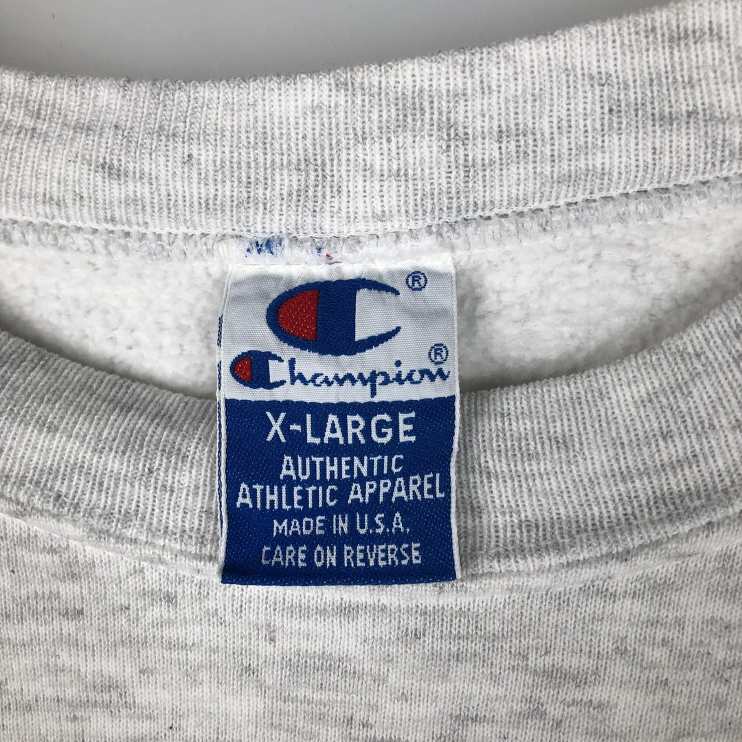 90'S Champion Authentic Athletic Apparel College Sweatshirt, Made in USA, Men's Size XL, Vintage cotton gray type Vintage Second Hand