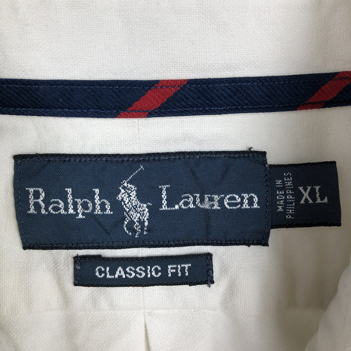 Ralph Lauren Classic Fit Long Sleeve Button Down Shirt Men's XL cotton unbleached Vintage Second Hand